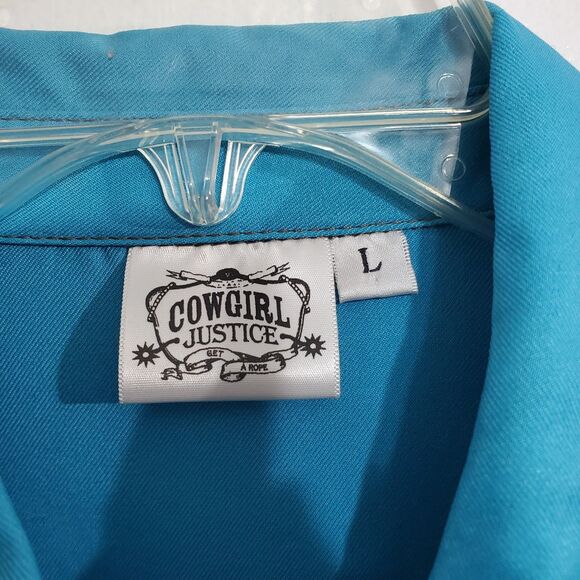 Cowgirl Justice Shirt Midi Dress Western Style Size L - Picture 6 of 16